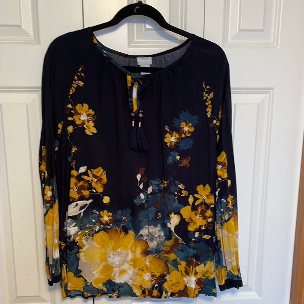 NWOT Chico’s Floral Long Sleeve Top